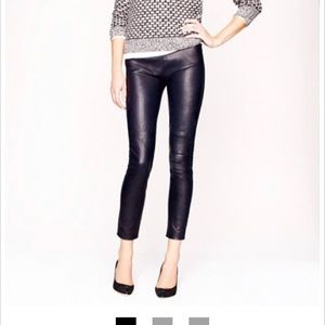 J. Crew Navy Leather pants 6P